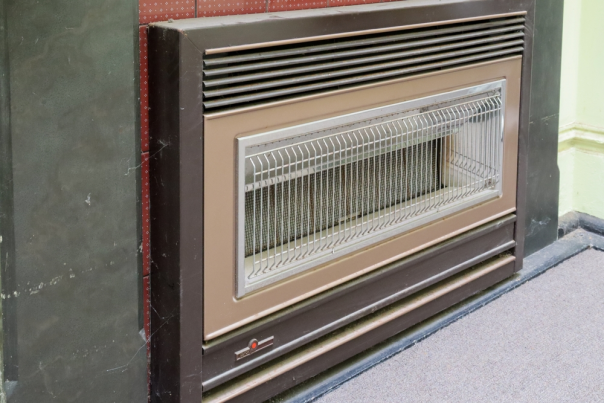 Old gas heater in room